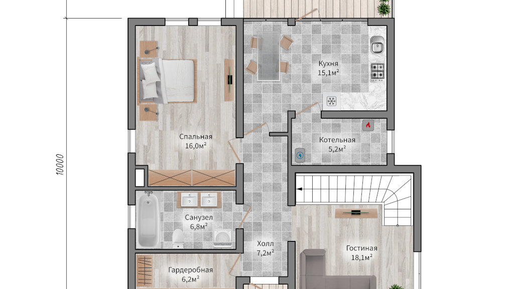 План дома 1 этаж