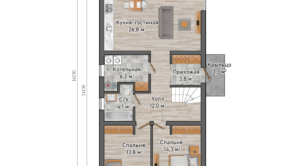 План дома 1 этаж